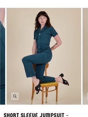 Big Bud Press Short Sleeve Jumpsuit in Teal Blue